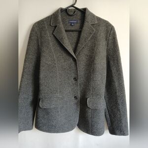 Lands' End Women's Charcoal Gray Jacket Blazer Style Unlined Sz8 Pockets
